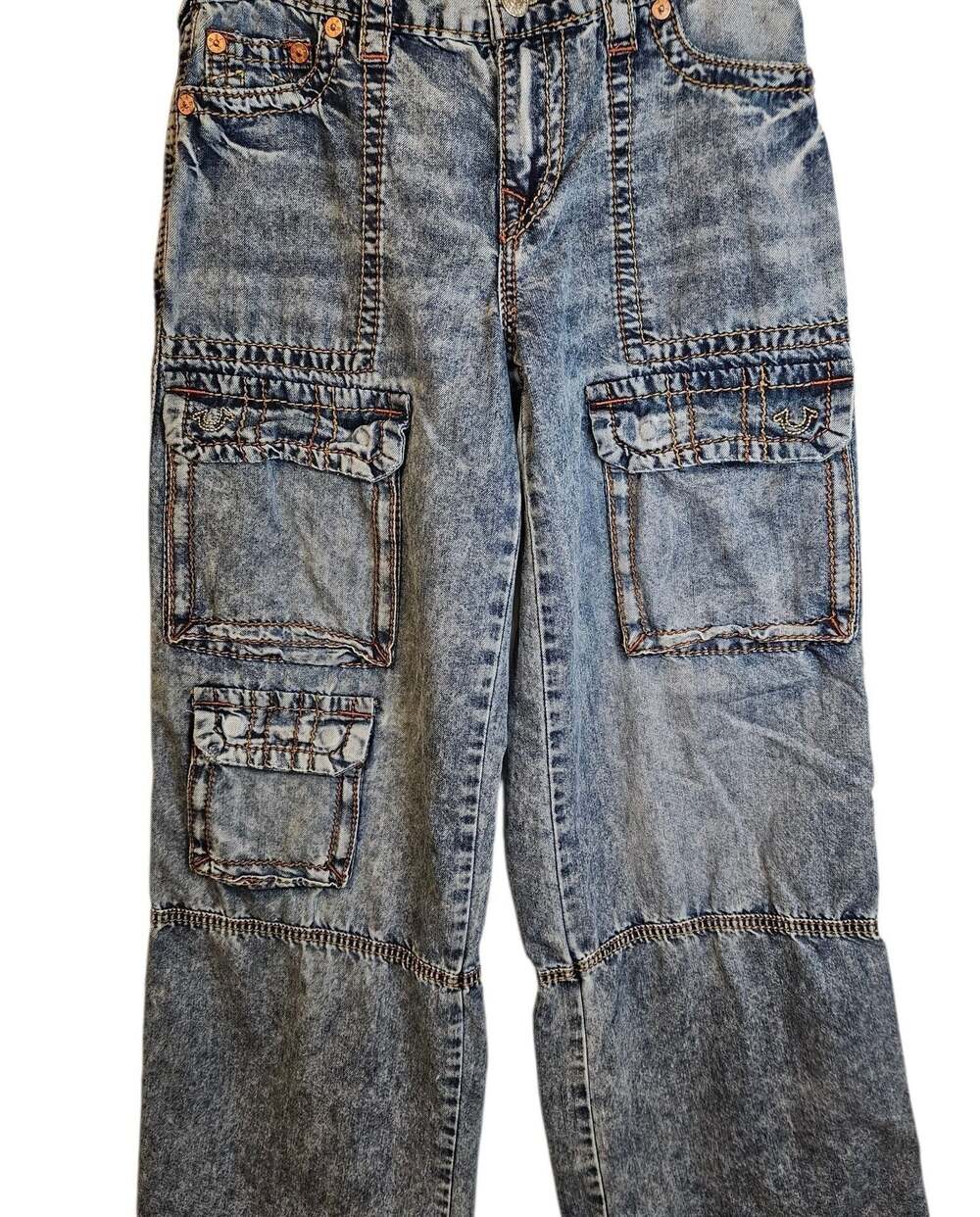 True Religion Jessie Super Baggy Seven Seas Cargo Jeans Size 26